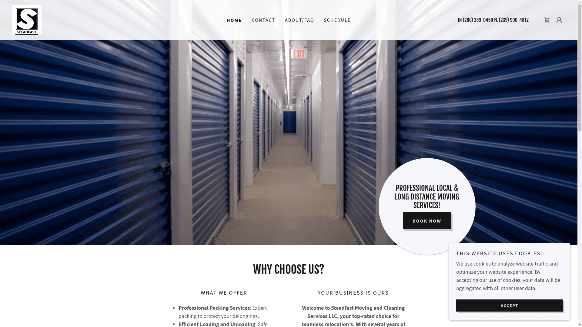 Steadfast Moving And Cleaning LLC website screenshot