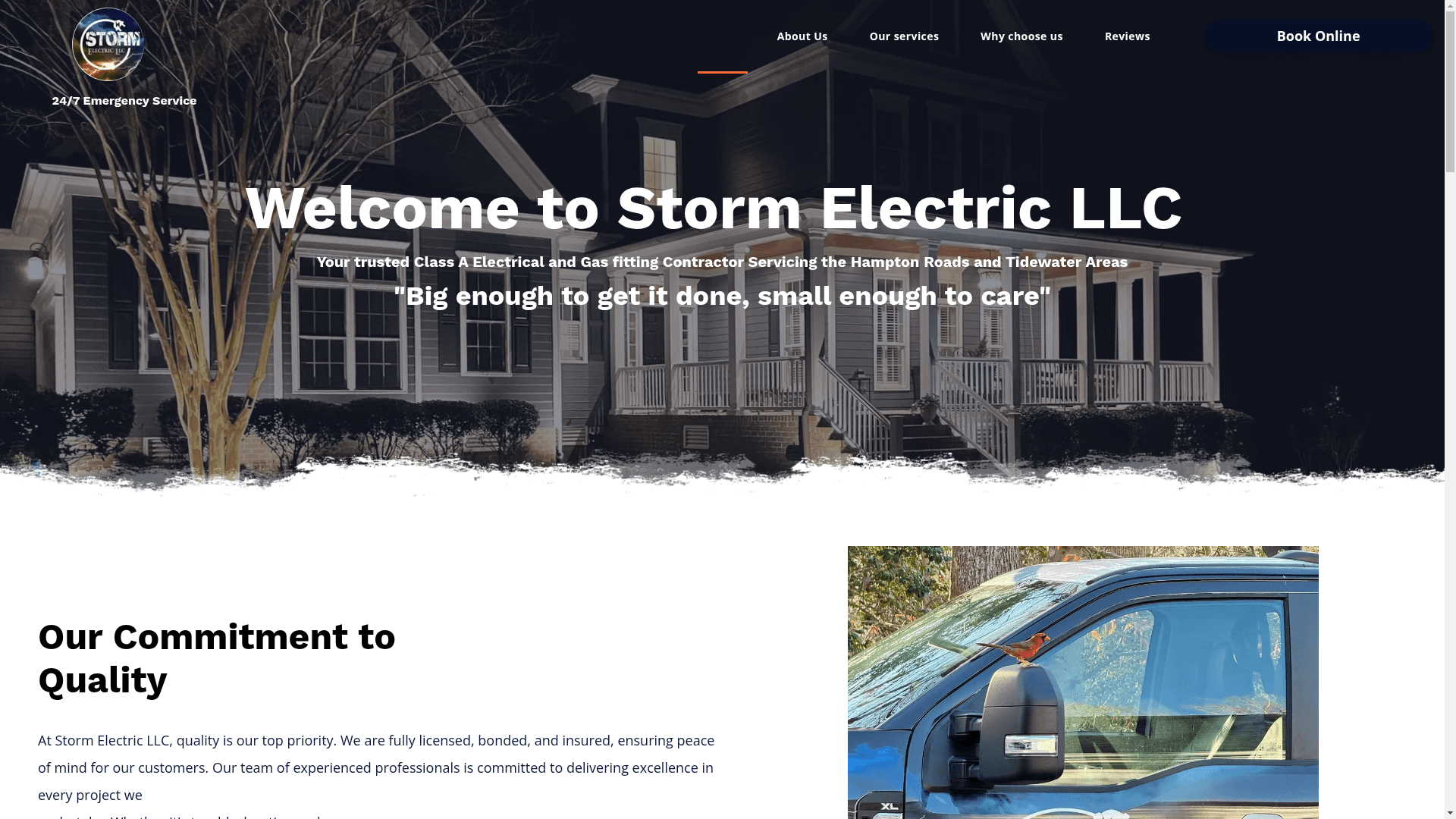 Storm Electric LLC website screenshot