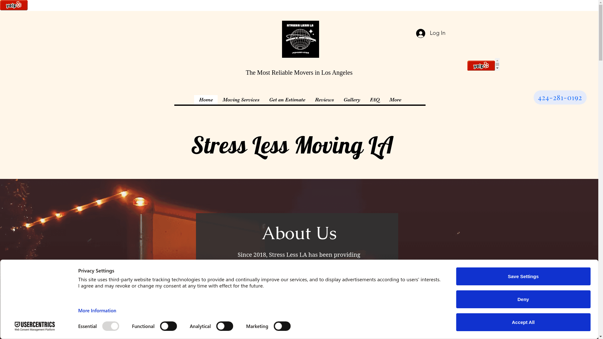 Stress Less Moving LA website screenshot