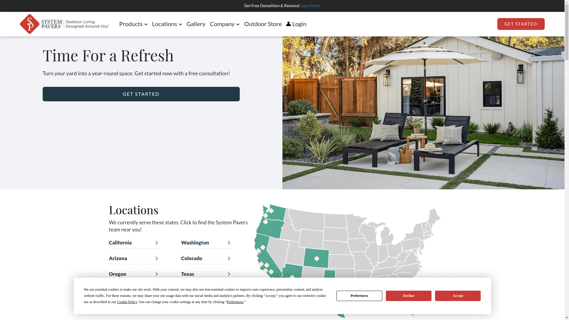 System Pavers website screenshot