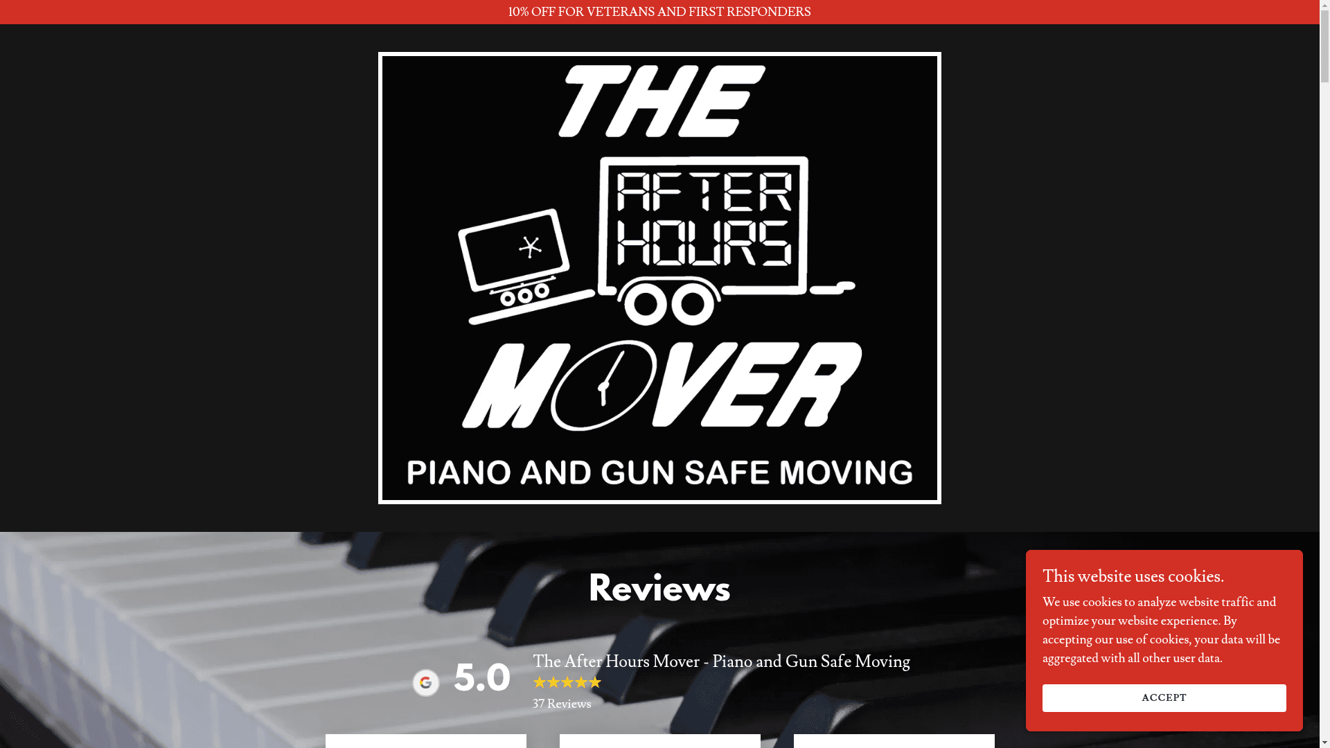 The After Hours Mover - Piano and Gun Safe Moving website screenshot