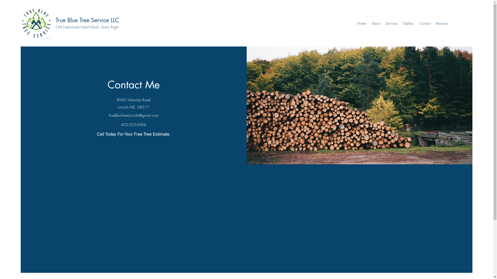 True Blue Tree Service LLC website screenshot