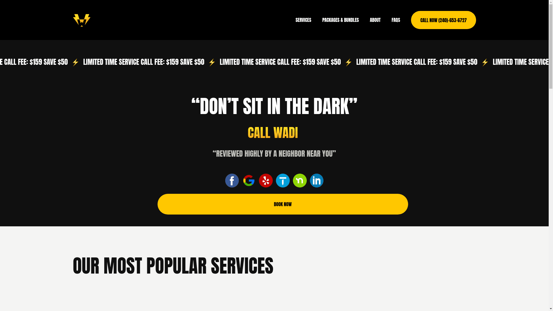 Wadi Electric - Electricians website screenshot